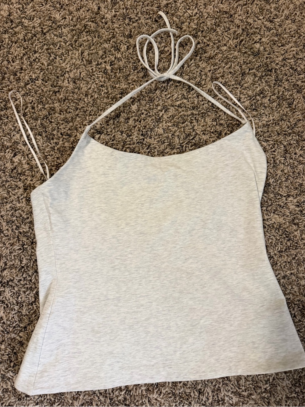 Aritzia Light Gray Halter Tie Cami